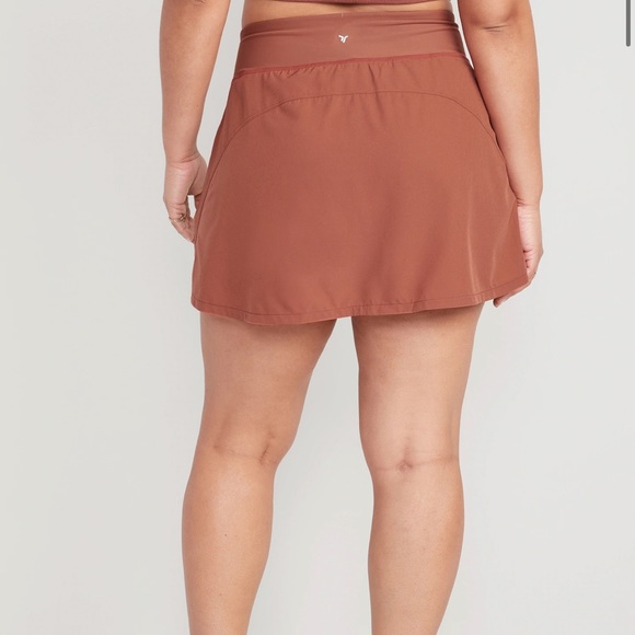 NWT OLD NAVY High-Waisted StretchTech Pleated 2-in-1 Skort Apple Cinnamon MEDIUM - Picture 6 of 9
